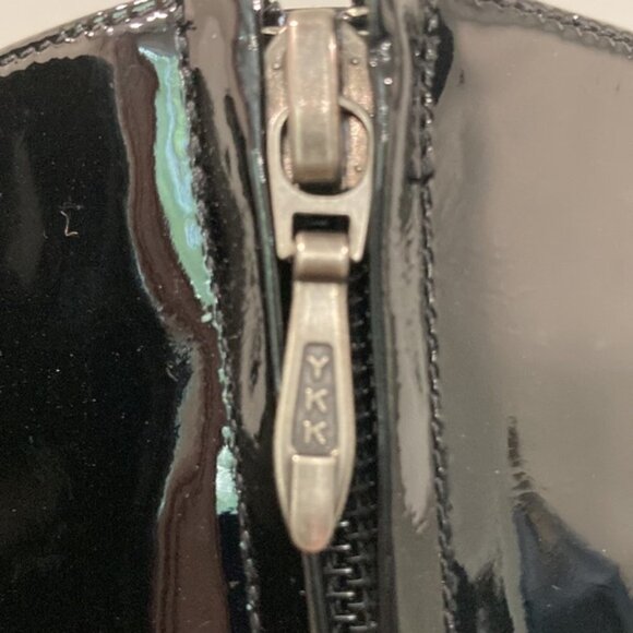 BURBERRY Patent Leather Buckle Heel Black Glossy Boots Size 6/6.5 - Picture 8 of 17